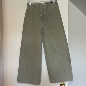 Zara Wide-Leg Olive Jeans